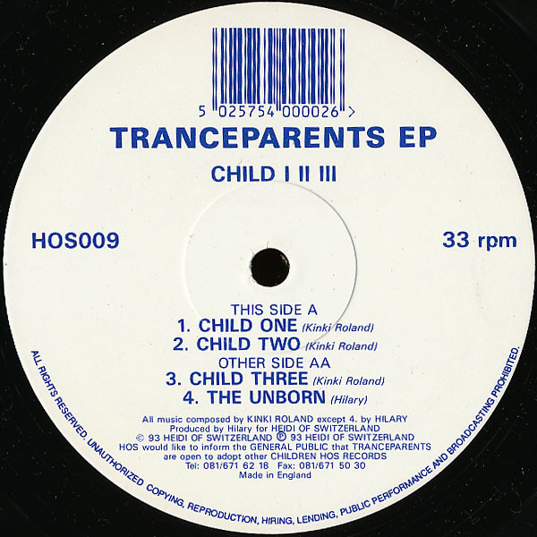 Tranceparents - Child I II III | Heidi Of Switzerland (HOS009) - main