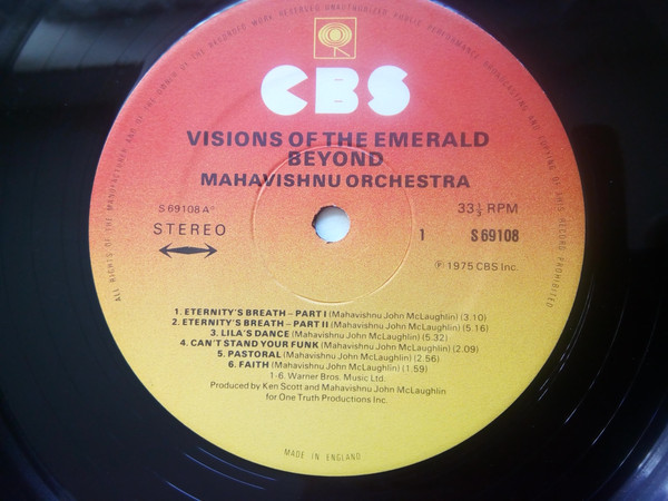 Mahavishnu Orchestra - Visions Of The Emerald Beyond | CBS (S 69108) - 4