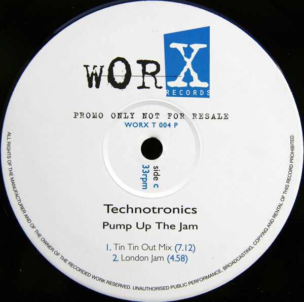 Technotronic - Pump Up The Jam '96 | Worx Records (WORX T 004 P) - 4