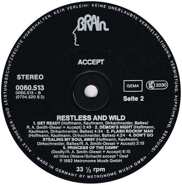 Accept - Restless And Wild [Vinyl] | Brain (0060.513) - 4
