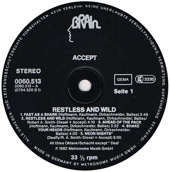 Accept - Restless And Wild [Vinyl] | Brain (0060.513) - 3