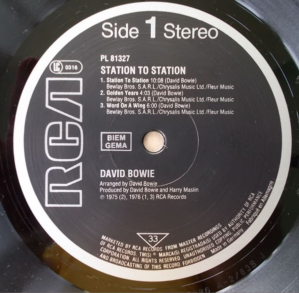 David Bowie - Station To Station | RCA (PL 81327) - 3