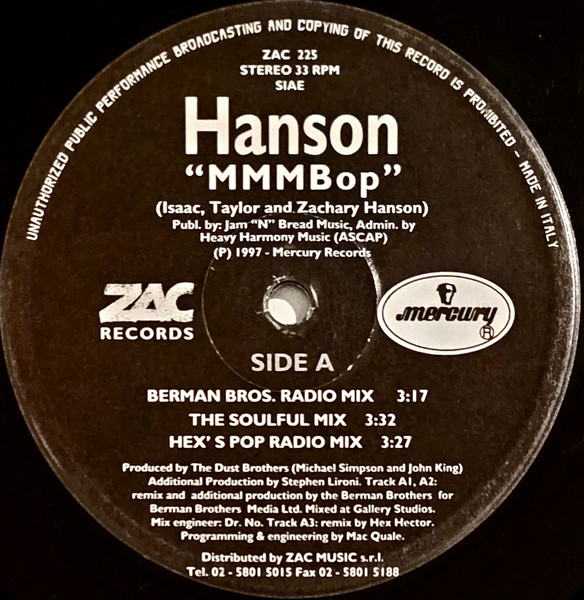 Hanson - Mmm Bop | Zac Records (ZAC 225) - 2 Hanson - Mmm Bop | Zac Records (ZAC 225) - 2