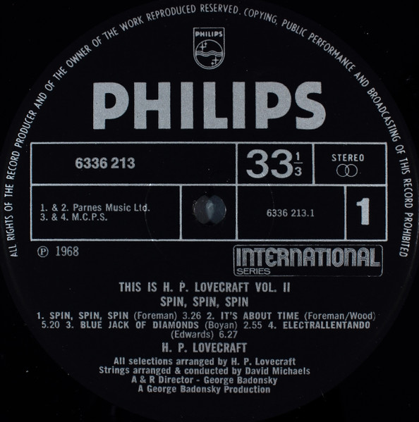 HP Lovecraft - This Is H.P. Lovecraft Vol II (Spin, Spin, Spin) | Philips (6336 213) - 3 HP Lovecraft - This Is H.P. Lovecraft Vol II (Spin, Spin, Spin) | Philips (6336 213) - 3