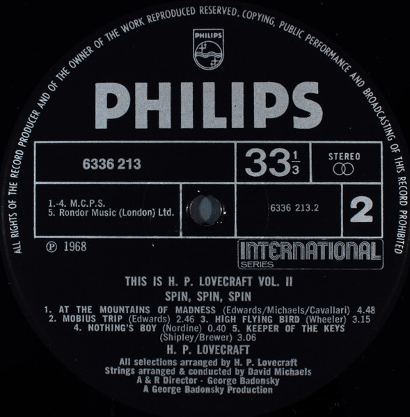 HP Lovecraft - This Is H.P. Lovecraft Vol II (Spin, Spin, Spin) | Philips (6336 213) - 4 HP Lovecraft - This Is H.P. Lovecraft Vol II (Spin, Spin, Spin) | Philips (6336 213) - 4