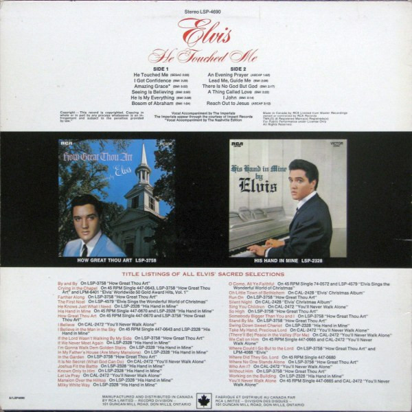 Elvis Presley - He Touched Me | RCA Victor (LSP-4690) - 2 Elvis Presley - He Touched Me | RCA Victor (LSP-4690) - 2