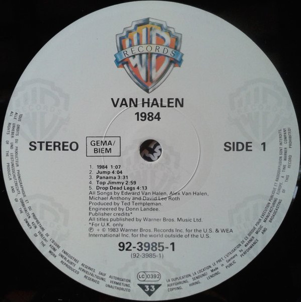 Van Halen - 1984 | Warner Bros. Records (92-3985-1) - 3