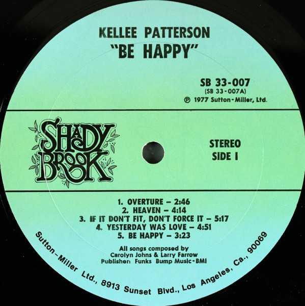 Kellee Patterson - Be Happy | Shadybrook Records (SB 33-007) - 3
