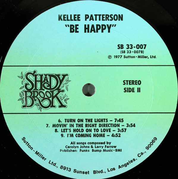 Kellee Patterson - Be Happy | Shadybrook Records (SB 33-007) - 4