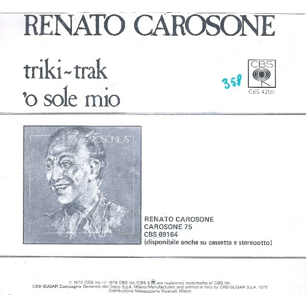 Renato Carosone - Triki-Trak / 'O Sole Mio | CBS (CBS 4255) - 2