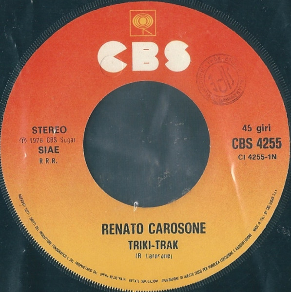 Renato Carosone - Triki-Trak / 'O Sole Mio | CBS (CBS 4255) - 3