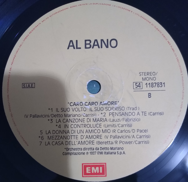 Al Bano Carrisi - Caro Caro Amore | EMI (54 1187831) - 4