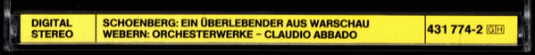 Arnold Schoenberg , Anton Webern - Wiener Philharmoniker , Claudio Abbado - Ein Überlebender Aus Warschau = A Survivor From Warsaw = Un Survivant De Varsovie - Orchesterwerke = Orchestral Works | Deutsche Grammophon (431 774-2) - 4 Arnold Schoenberg , Anton Webern - Wiener Philharmoniker , Claudio Abbado - Ein Überlebender Aus Warschau = A Survivor From Warsaw = Un Survivant De Varsovie - Orchesterwerke = Orchestral Works | Deutsche Grammophon (431 774-2) - 4