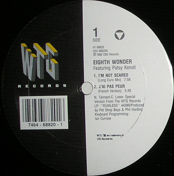Eighth Wonder Featuring Patsy Kensit - I'm Not Scared | WTG Records (41 68820) - 3