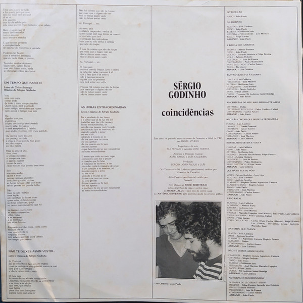 Sérgio Godinho - Coincidências | Philips (812 388-1) - 4 Sérgio Godinho - Coincidências | Philips (812 388-1) - 4