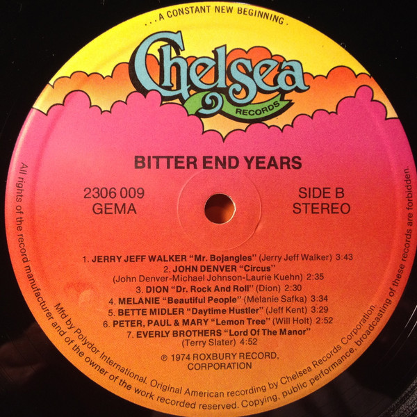 Various - The Bitter End Years | Chelsea Records (2306 009) - 4