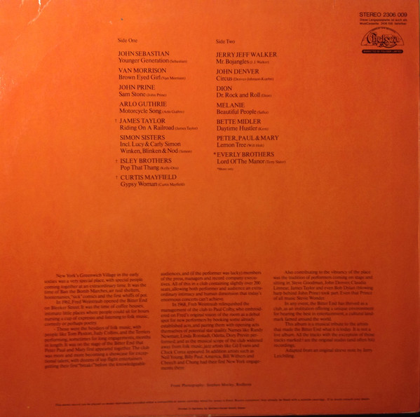 Various - The Bitter End Years | Chelsea Records (2306 009) - 2