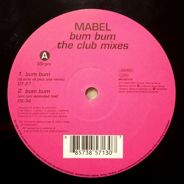 Mabel - Bum Bum (The Club Mixes) | WEA (8573 85713-0) - 4
