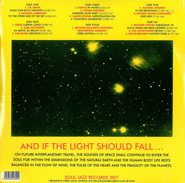 Various - Space, Energy & Light (Experimental Electronic And Acoustic Soundscapes 1961-88) | Soul Jazz Records (SJR LP392) - 2