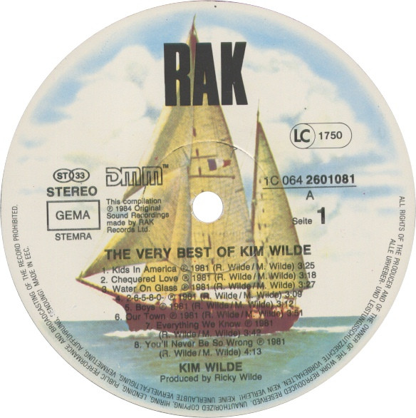 Kim Wilde - The Very Best Of Kim Wilde | RAK (1C 064-2601081) - 4 Kim Wilde - The Very Best Of Kim Wilde | RAK (1C 064-2601081) - 4