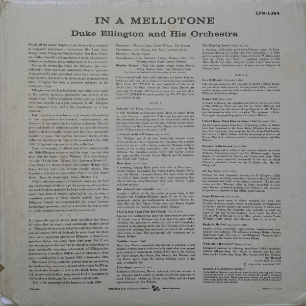 Duke Ellington And His Orchestra - In A Mellotone | RCA Victor (LPM-1364) - 2 Duke Ellington And His Orchestra - In A Mellotone | RCA Victor (LPM-1364) - 2
