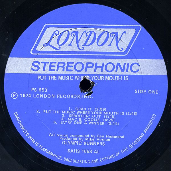 Olympic Runners - Put The Music Where Your Mouth Is | London Records (PS 653) - 3 Olympic Runners - Put The Music Where Your Mouth Is | London Records (PS 653) - 3