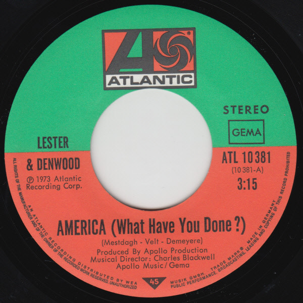 Lester & Denwood - America | Atlantic (ATL 10 381) - 3