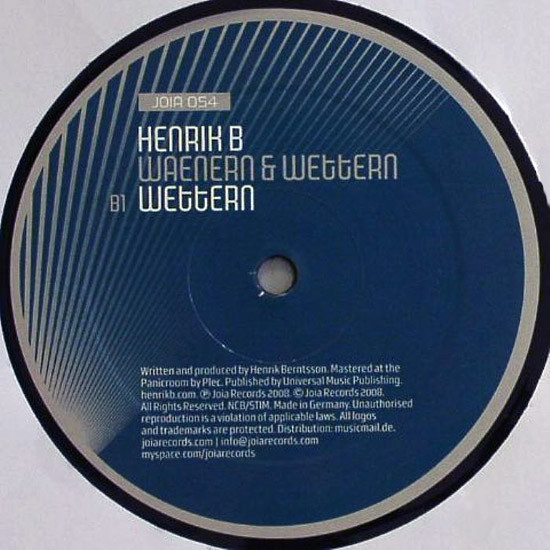Henrik B - Waenern & Wettern | Joia Records (JOIA 054) - 2