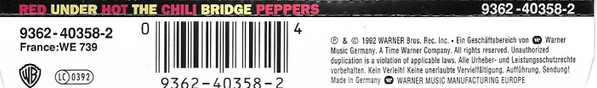 Red Hot Chili Peppers - Under The Bridge | Warner Bros. Records (9362-40358-2) - 2