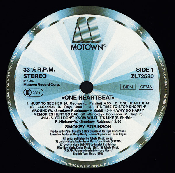 Smokey Robinson - One Heartbeat | Motown (ZL72580) - 3