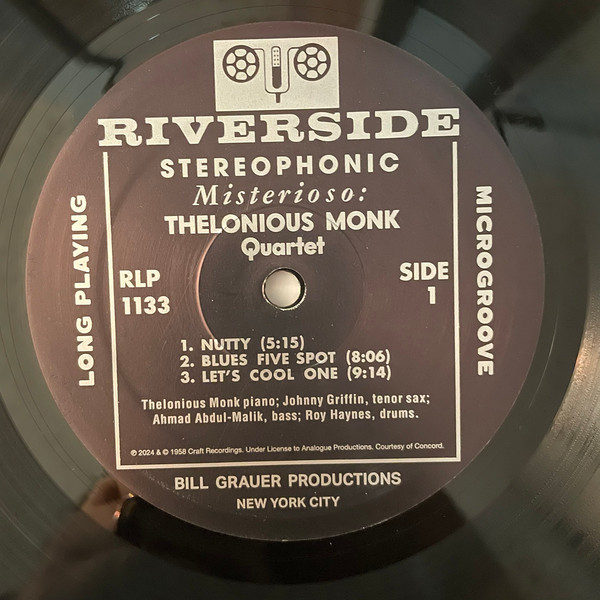 The Thelonious Monk Quartet - Misterioso | Riverside Records (RLP 1133) - 4 The Thelonious Monk Quartet - Misterioso | Riverside Records (RLP 1133) - 4