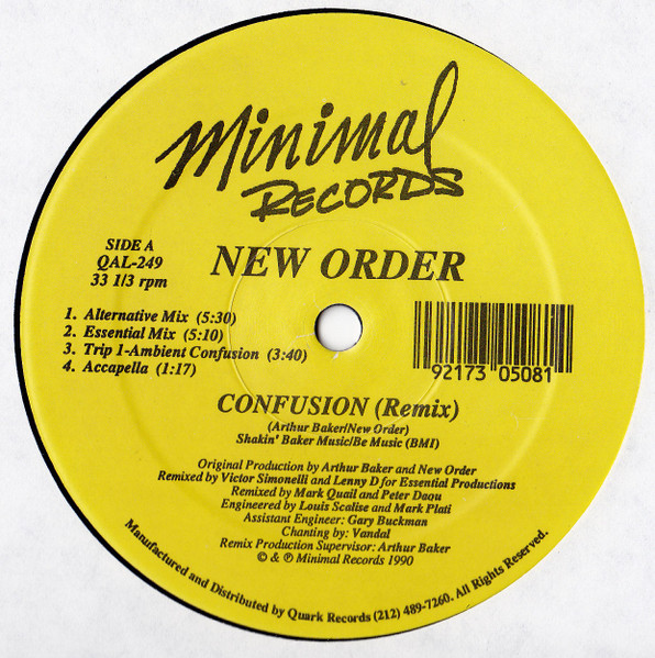 New Order - Confusion (Remix) | Minimal Records (QAL-249)