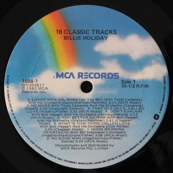 Billie Holiday - 16 Classic Tracks | MCA Records (1688-1) - 3 Billie Holiday - 16 Classic Tracks | MCA Records (1688-1) - 3