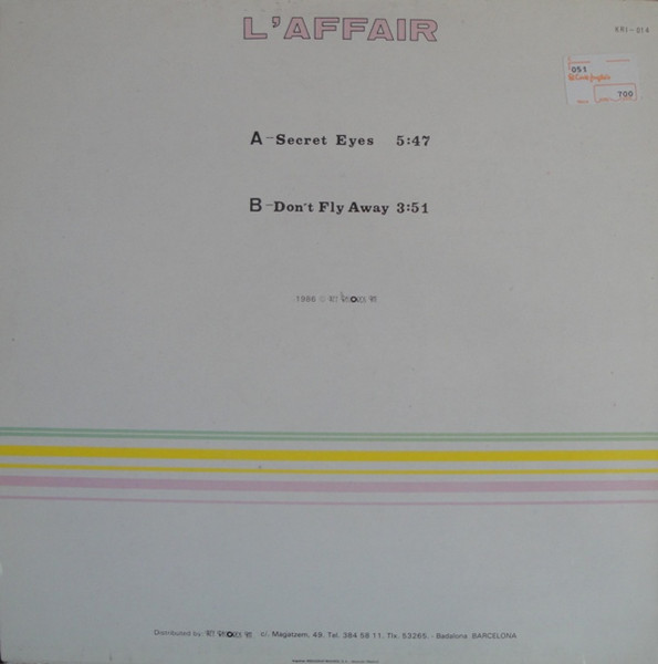 L'Affair - Secret Eyes | Key Records Int. (KRI-014) - 2