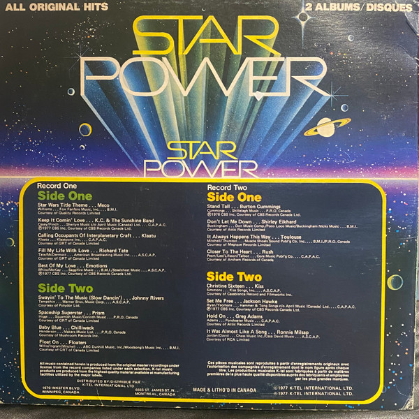 Various - Star Power (2LP) [Vinyl] | K-Tel (TC 245) - 2