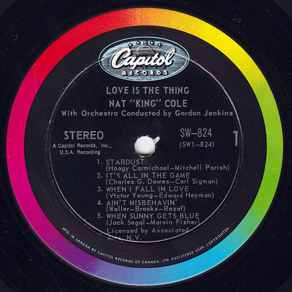 Nat King Cole - Love Is The Thing | Capitol Records (SW-824) - 3 Nat King Cole - Love Is The Thing | Capitol Records (SW-824) - 3