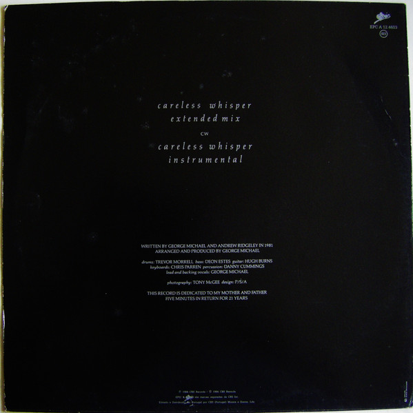 George Michael - Careless Whisper | Epic (EPC A 12.4603) - 2