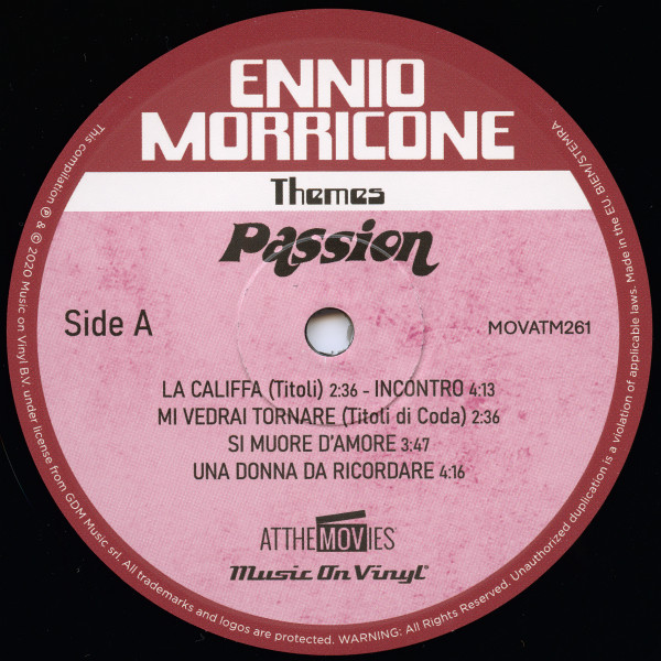 Ennio Morricone - Passion | Music On Vinyl (MOVATM261) - 3 Ennio Morricone - Passion | Music On Vinyl (MOVATM261) - 3