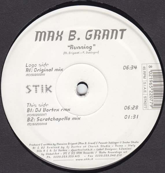 Max B. Grant - Running | Stik Records (STK 077) - 2