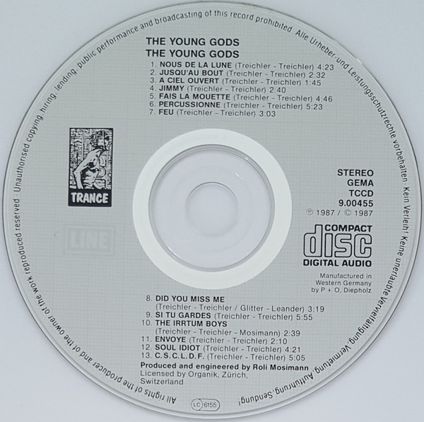 The Young Gods - The Young Gods [CD - Germany 1990 - NM/NM] Industrial | Trance Records (TCCD 9.00455 O) - 4