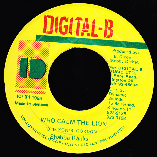 Shabba Ranks - Who Calm The Lion | Digital-B (none) - main
