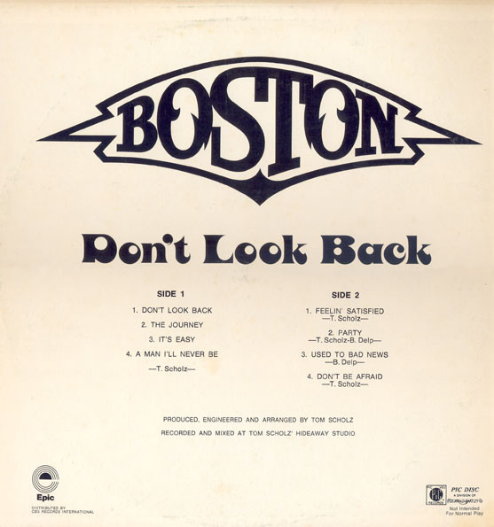 Boston - Don't Look Back | Epic (none) - 2