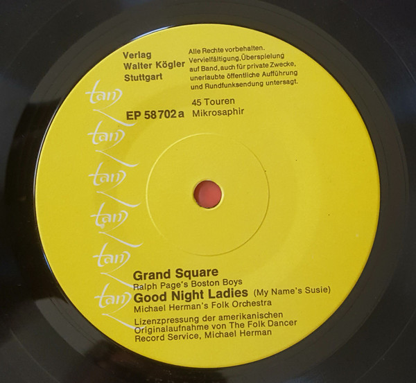 Michael Herman's Folk Dance Orchestra / Ralph Page's Boston Boys - Petronella / Good Night Ladies / Grand Square | Tanz (EP 58 702) - 3