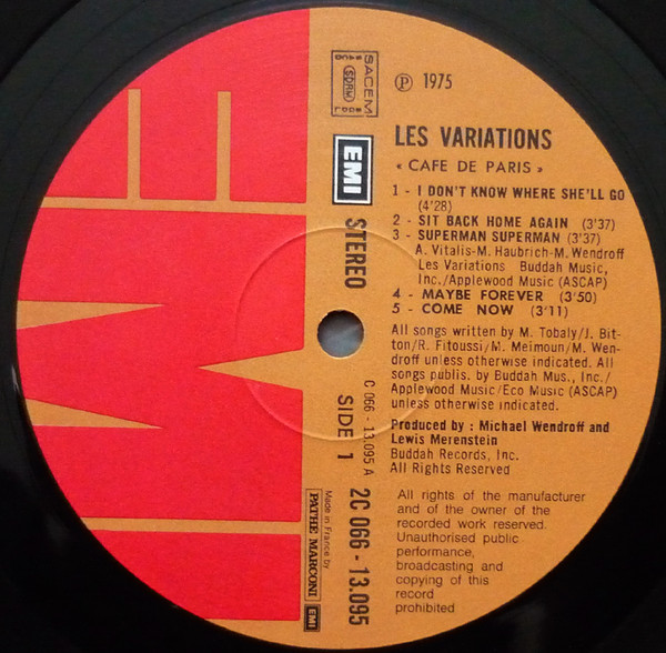 Variations - Café De Paris | EMI (2C 066-13095) - 3