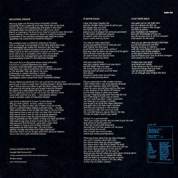 Dire Straits - Love Over Gold | Vertigo (6359 109) - 3