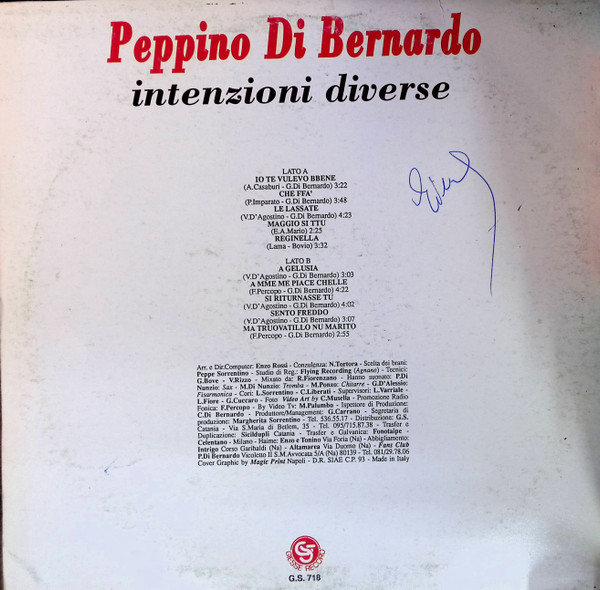 Peppino Di Bernardo - Intenzioni Diverse | Giesse Record (GS 718) - 2