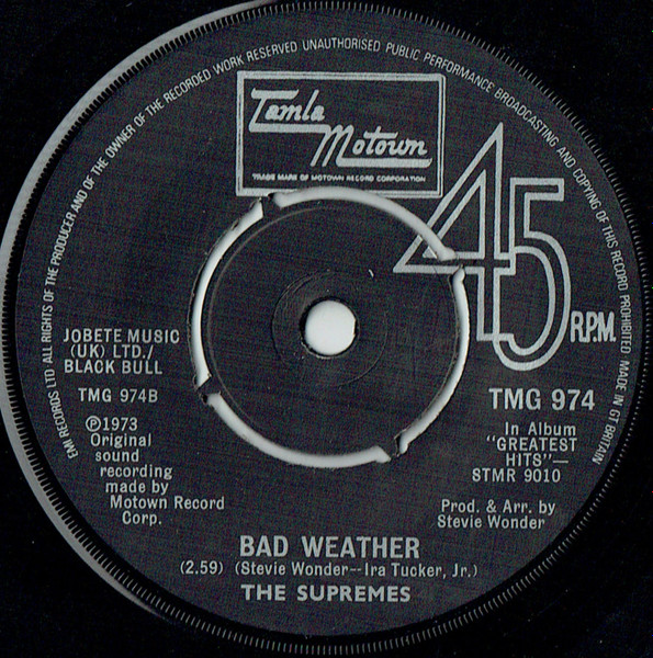 The Supremes - Floy Joy / Bad Weather | Tamla Motown (TMG 974) - 2