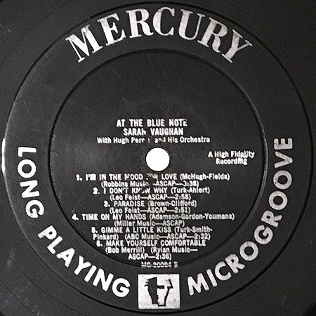 Sarah Vaughan - At The Blue Note | Mercury (MG 20094) - 4 Sarah Vaughan - At The Blue Note | Mercury (MG 20094) - 4