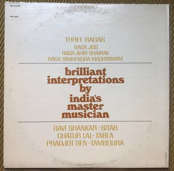 Ravi Shankar - Three Ragas | World Pacific Records (WPS-21438) - 2 Ravi Shankar - Three Ragas | World Pacific Records (WPS-21438) - 2