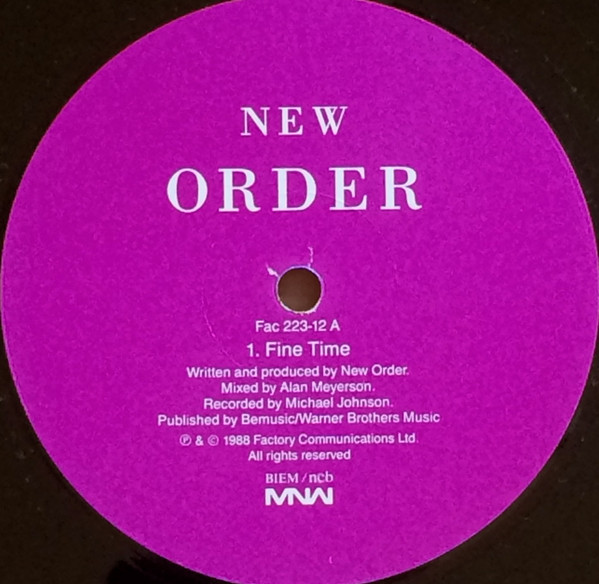 New Order - Fine Time | MNW (Fac223-12) - 3